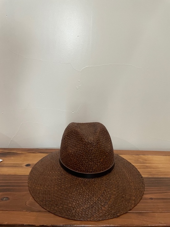 Janessa Leone Dora Raffia Straw Fedora Hat Brown main image 8